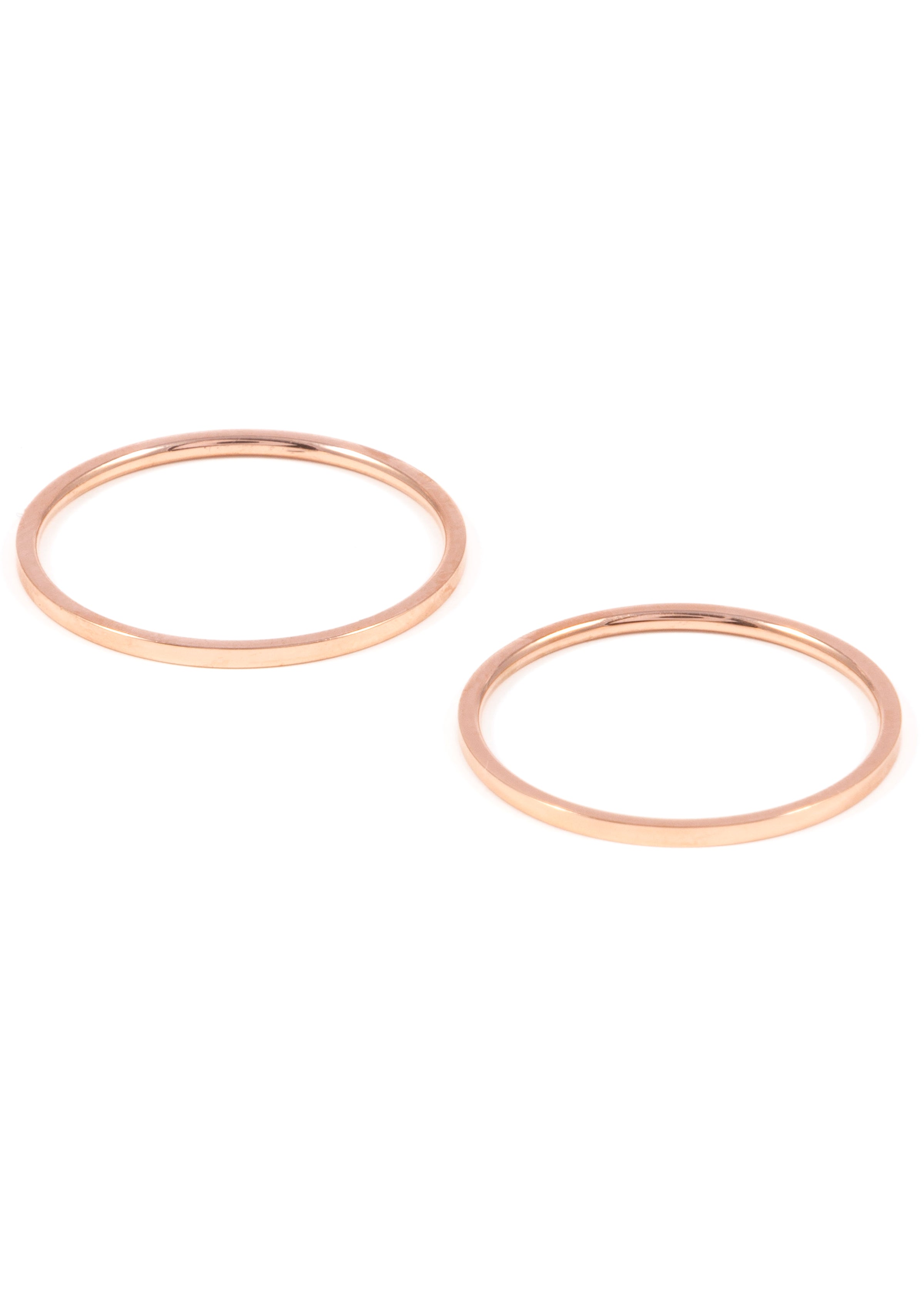 Ensemble Bague Acier Inoxydable Or Rose